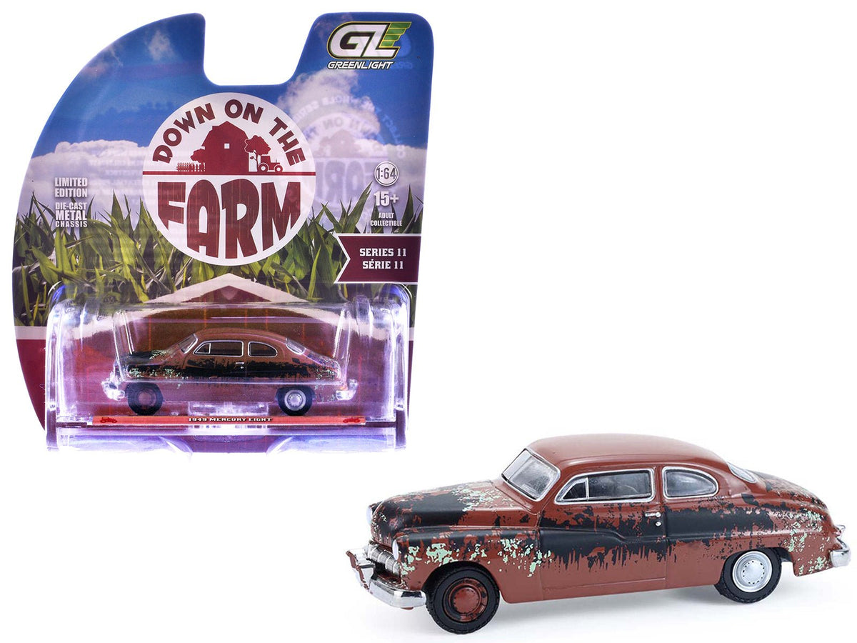 1949 Mercury Eight "Barn Find" Brown (Rusted) "Down on the Farm" Series 11 1/64 Diecast Model by Greenlight free shipping USA