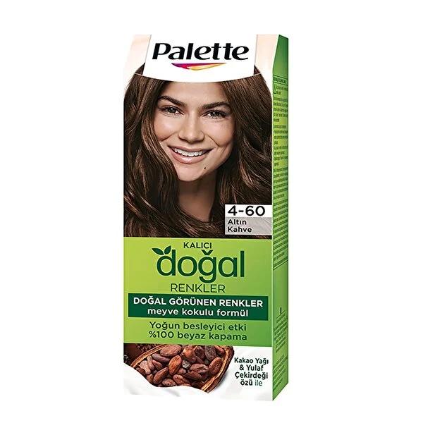 Palette Natural Colors Hair Dye 4-60 Golden Brown - Long-Lasting, Nourishing Hair Color with 100% Grey Coverage