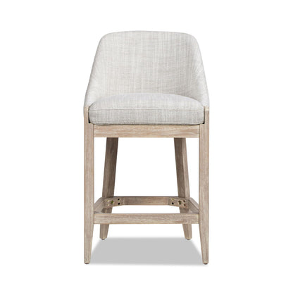 Newport - Coastal Curved Back Upholstered Counter Stool - Gray