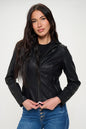 Vegan Leather Hooded Jacket