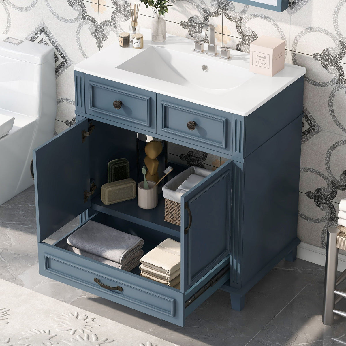 Bathroom Vanity With Sink, Storage Cabinet