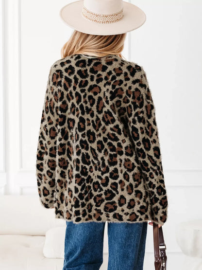 Leopard Open Casual Cardigan
