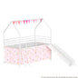 Jack - House Loft Bed With Slide And Curtain Set