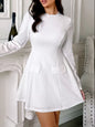Cutout Back Long Sleeve Mini Dress