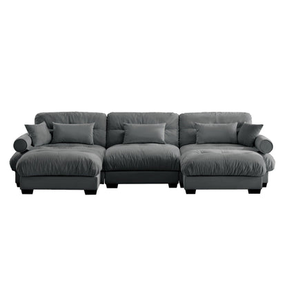 Super Comfort Oversized Modular Sectional Sofa With Movable Ottoman