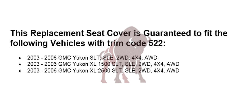 2003-2006 GMC Yukon Seat Cover in Light Tan: Choose From Variation