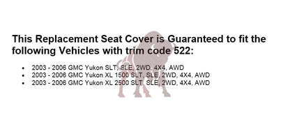 2003-2006 GMC Yukon Seat Cover in Light Tan: Choose From Variation