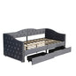 Full Size Bed Frame, Upholstered Cloud Bed Frame With Headboard, 2 Storage Drawers And 2 USB Charging Design, No Box Spring Needed - Gray