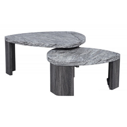 Triangle Nesting Coffee Table Set (Set of 2) - Gray