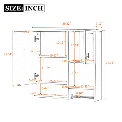 Modern Wall Mounted Bathroom Medicine Cabinet, Bathroom Wall Storage Cabinet With Mirror