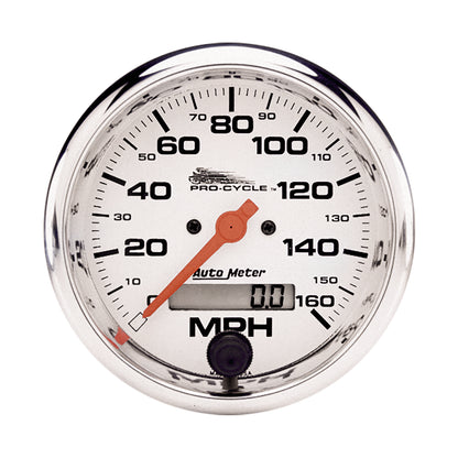 3-3/4 In. SPEEDOMETER 0-160 MPH WHITE PRO-CYCLE