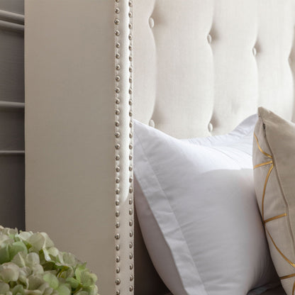 Peyton - Upholstered Bed With 54" High Headboard, Traditional Hand Buttoned Tufting