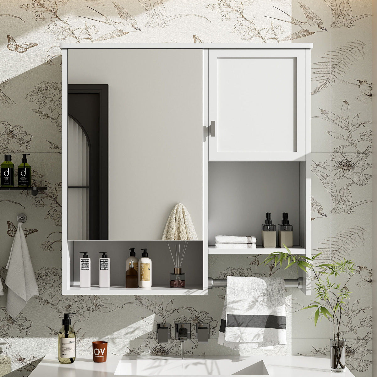 Modern Wall Mounted Bathroom Medicine Cabinet, Bathroom Wall Storage Cabinet With Mirror