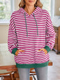 Striped Drawstring Hoodie