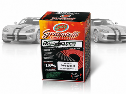 Granatelli Red 0-Ohm Spark Plug Wires for 2003-2005 Dodge Viper – 20-1808S-R