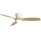 Flush Mount Ceiling Fan With Dimmable LED Light, 3 Blades, Reversible DC Motor Blades For Living Room