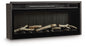 Entertainment Accessories - Fireplace Insert With Faux Birch Log Set - Black