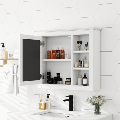 Wall Mounted Medicine Cabinet With Mirror And 3 Open Shelves