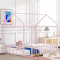 Metal Bed House Bed Frame With Fence