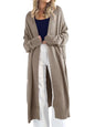 Danedvi Womens Long Cardigan Sweaters 2024 Fall Chunky Knit Oversized Slouchy Open Front Warm Coats with Pockets