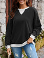 Women's Contrast Long Sleeve Sweatshirt