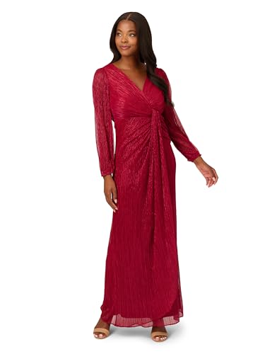 Women's Metallic Mesh Draped Gown