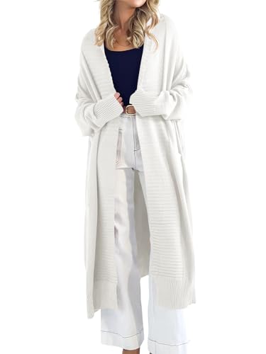 Danedvi Womens Long Cardigan Sweaters 2024 Fall Chunky Knit Oversized Slouchy Open Front Warm Coats with Pockets