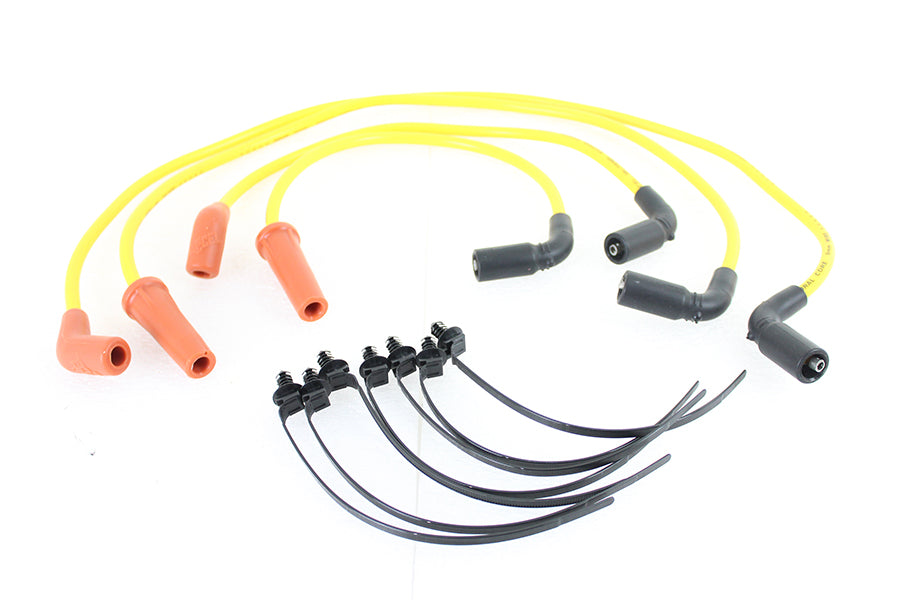 Accel 8mm S/S Spiral Core Ignition Wire Set Yellow - 171116Y