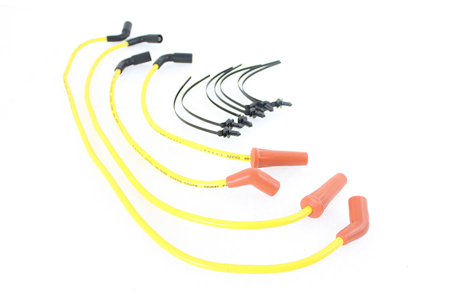 Accel 8mm S/S Spiral Core Ignition Wire Set Yellow - 171116Y