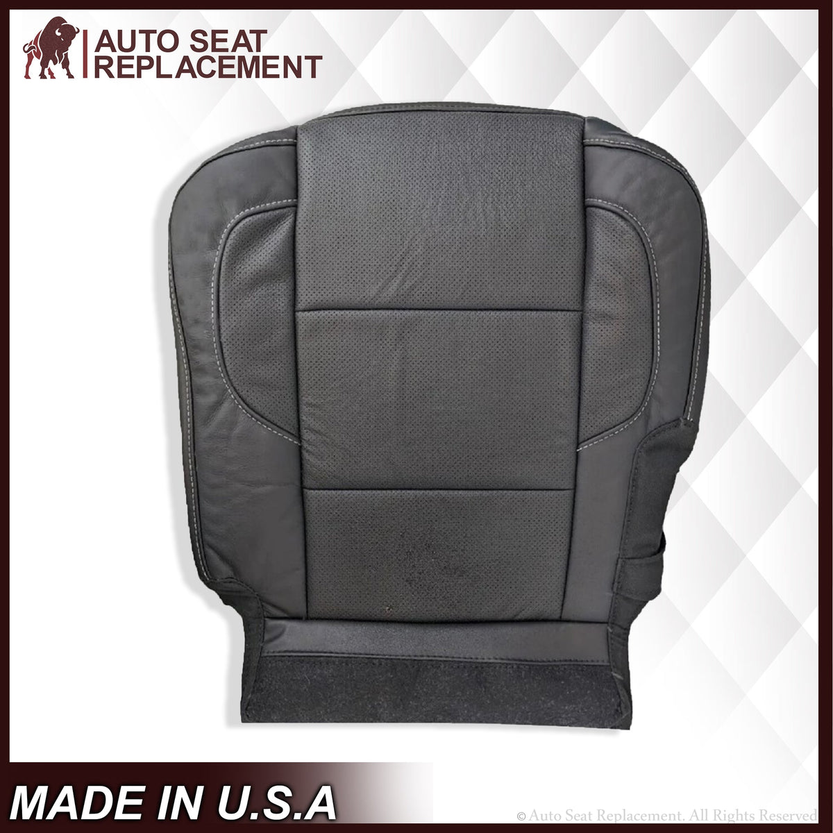 2014 - 2018 GMC Sierra Denali SECOND ROW PERFROATED Bottom in Jet Black Genuine Leather