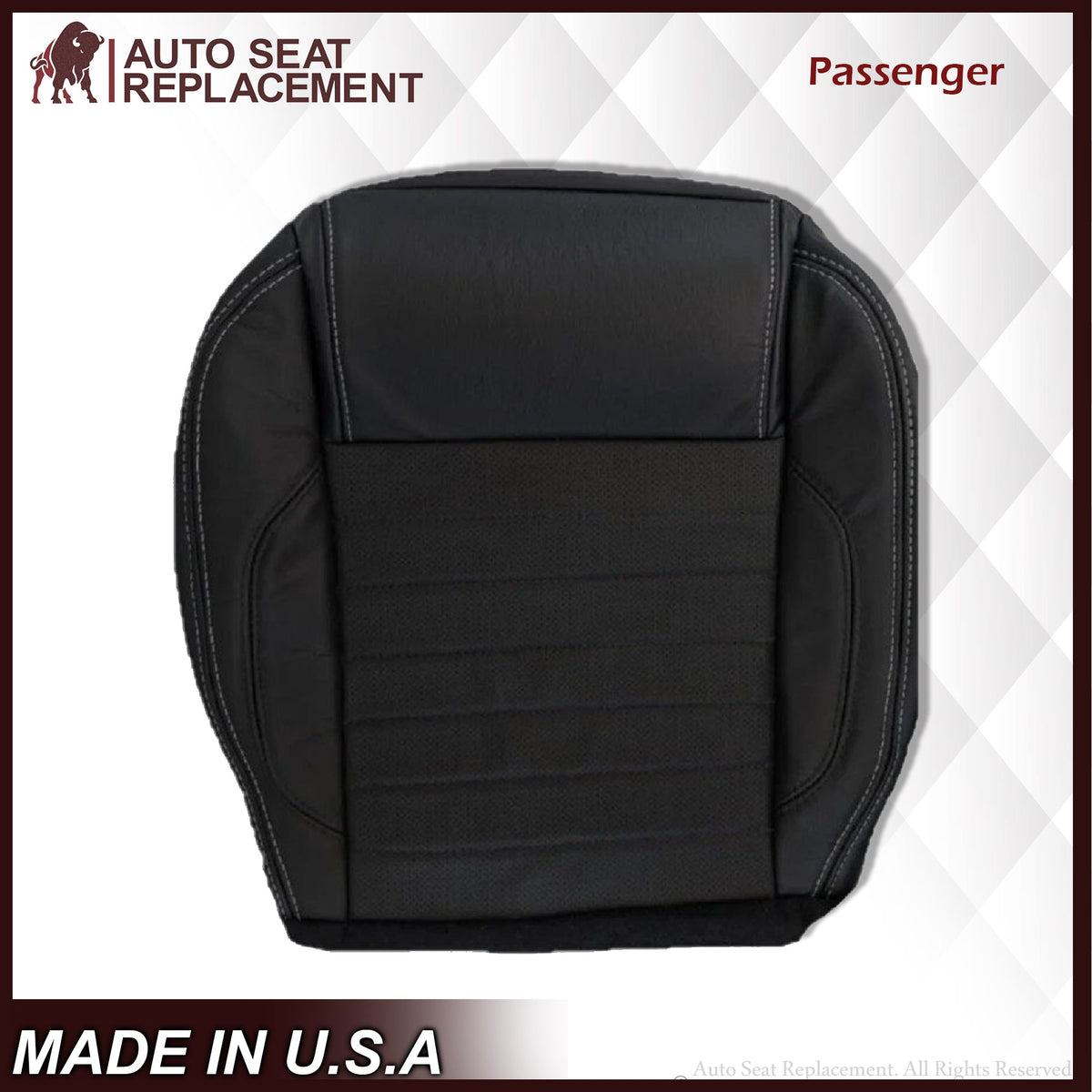 2010-2014 Ford Mustang GT Convertible Replacement Seat Cover In Charcoal Black "Black" : Choose From Variation