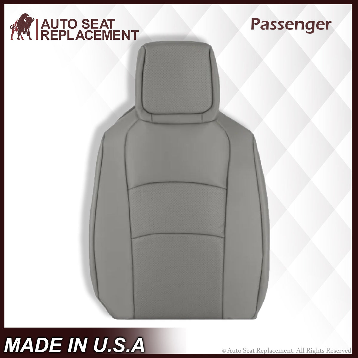 2009-2018 Ford E350 E450 E550 Nexus Viper 25V Van PERFORATED Bottom Seat Cover In Gray