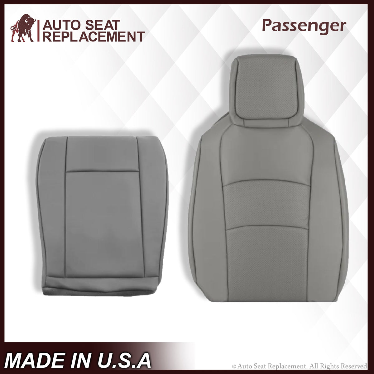2009-2018 Ford E350 E450 E550 Nexus Viper 25V Van PERFORATED Bottom Seat Cover In Gray