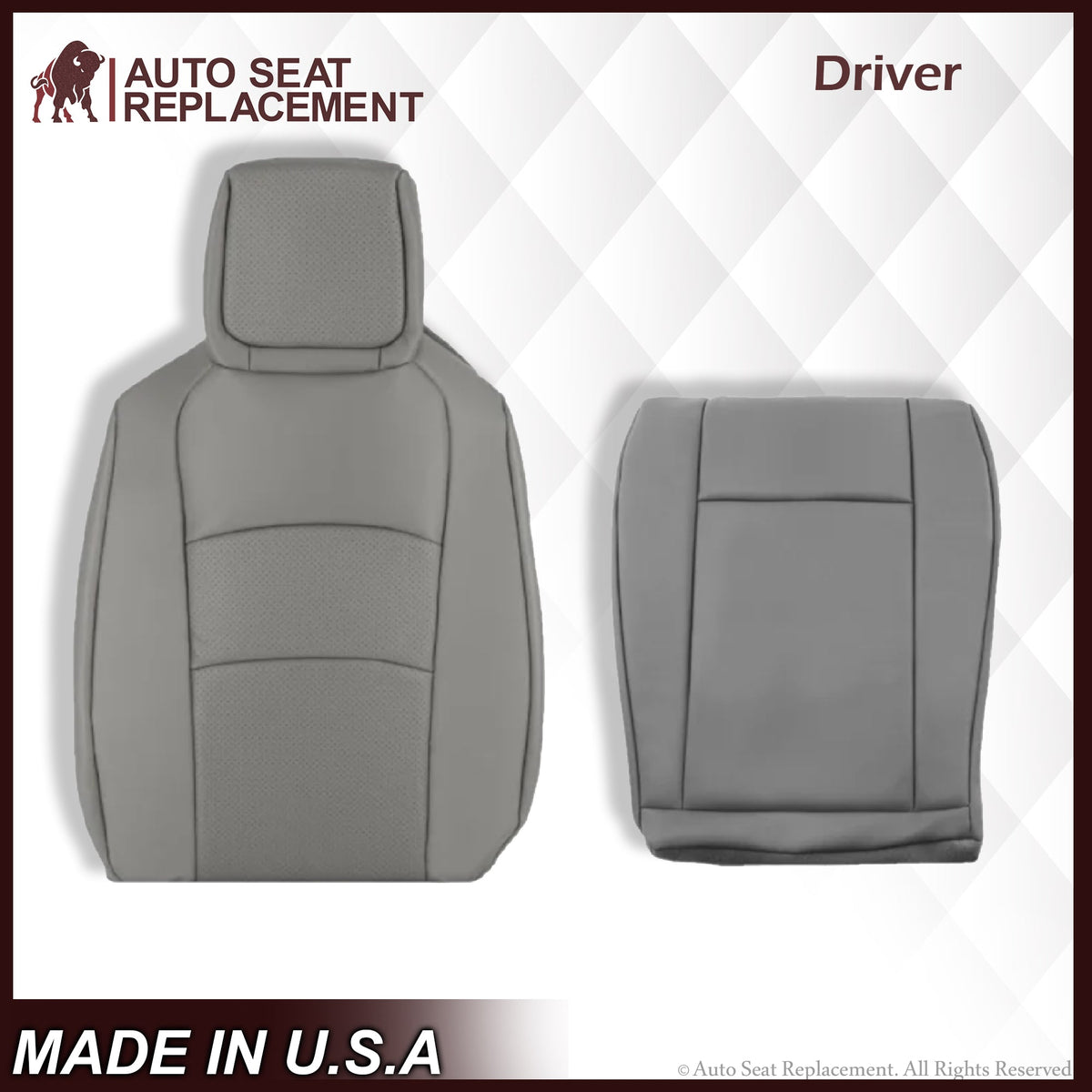 2009-2018 Ford E350 E450 E550 Nexus Viper 25V Van PERFORATED Bottom Seat Cover In Gray