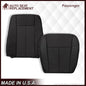 2007-2014 Ford Expedition Driver and Passenger SOLID Replacement Seat Cover in BLACK Leather or Vinyl