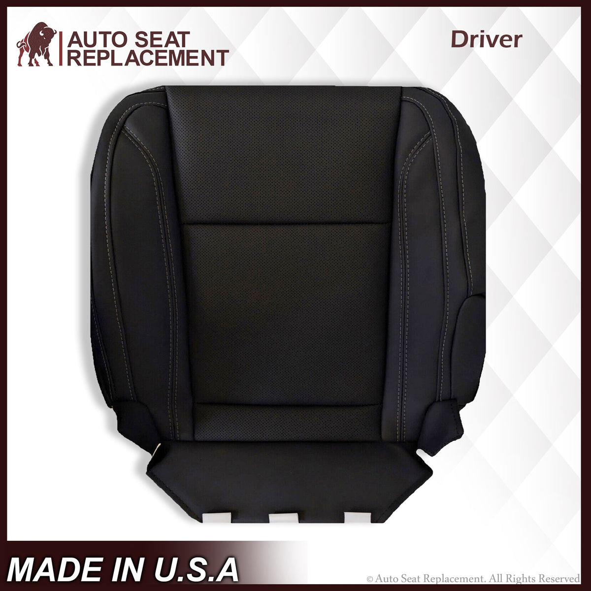2015 - 2018 Dodge Charger SE Driver Or Passenger Leather Seat Covers Black
