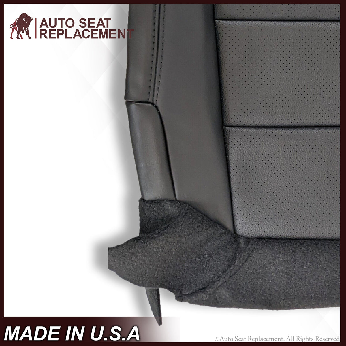 2005 - 2008 Acura TL Driver Side Bottom Seat Cover in Black Leather or Vinyl