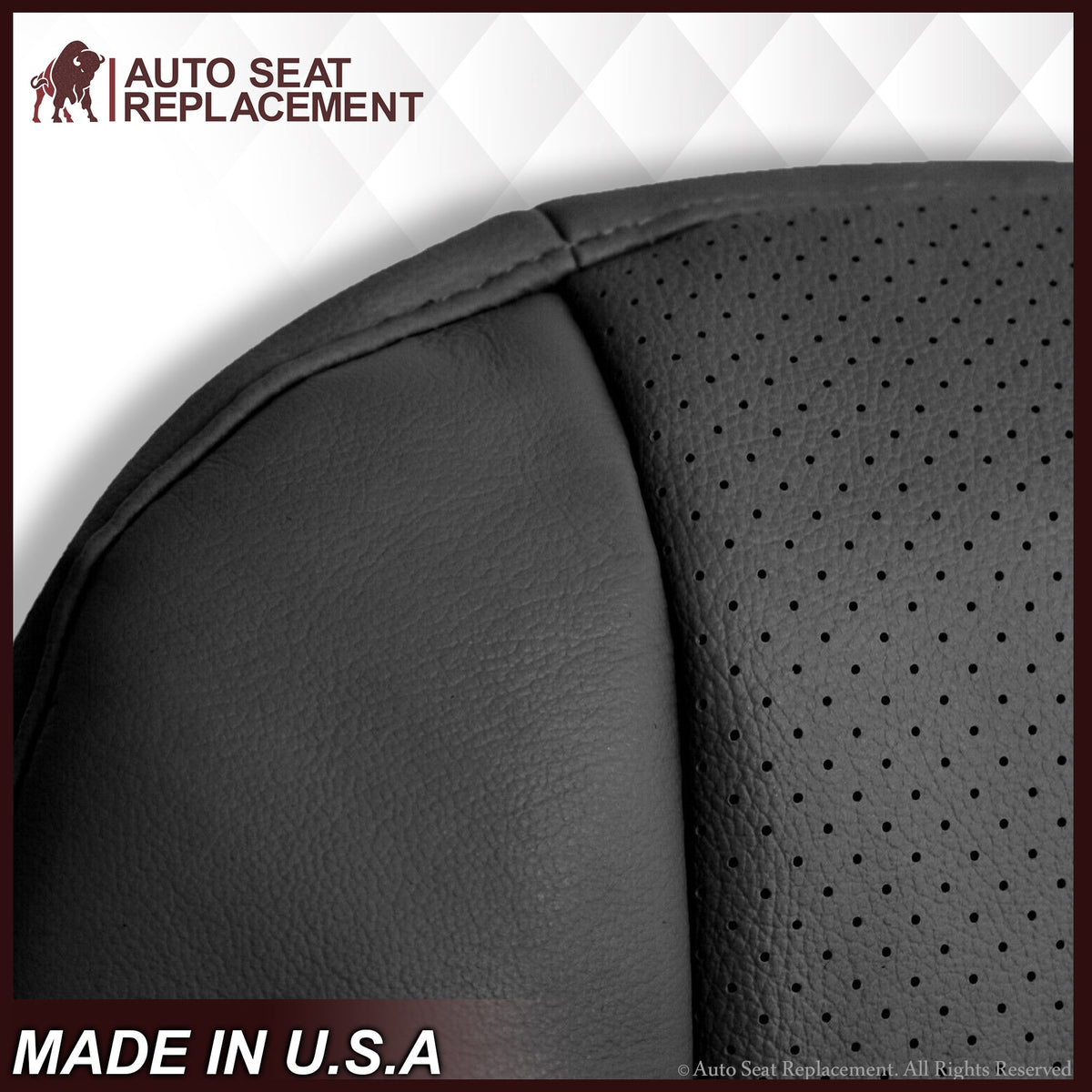 2005 - 2008 Acura TL Driver Side Bottom Seat Cover in Black Leather or Vinyl