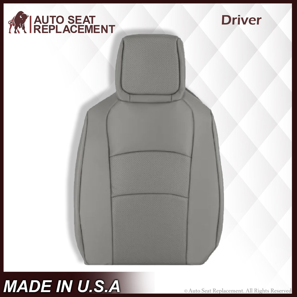 2009-2014 Ford E350 E450 E550 Econoline Van PERFORATED Bottom Seat Cover In Gray