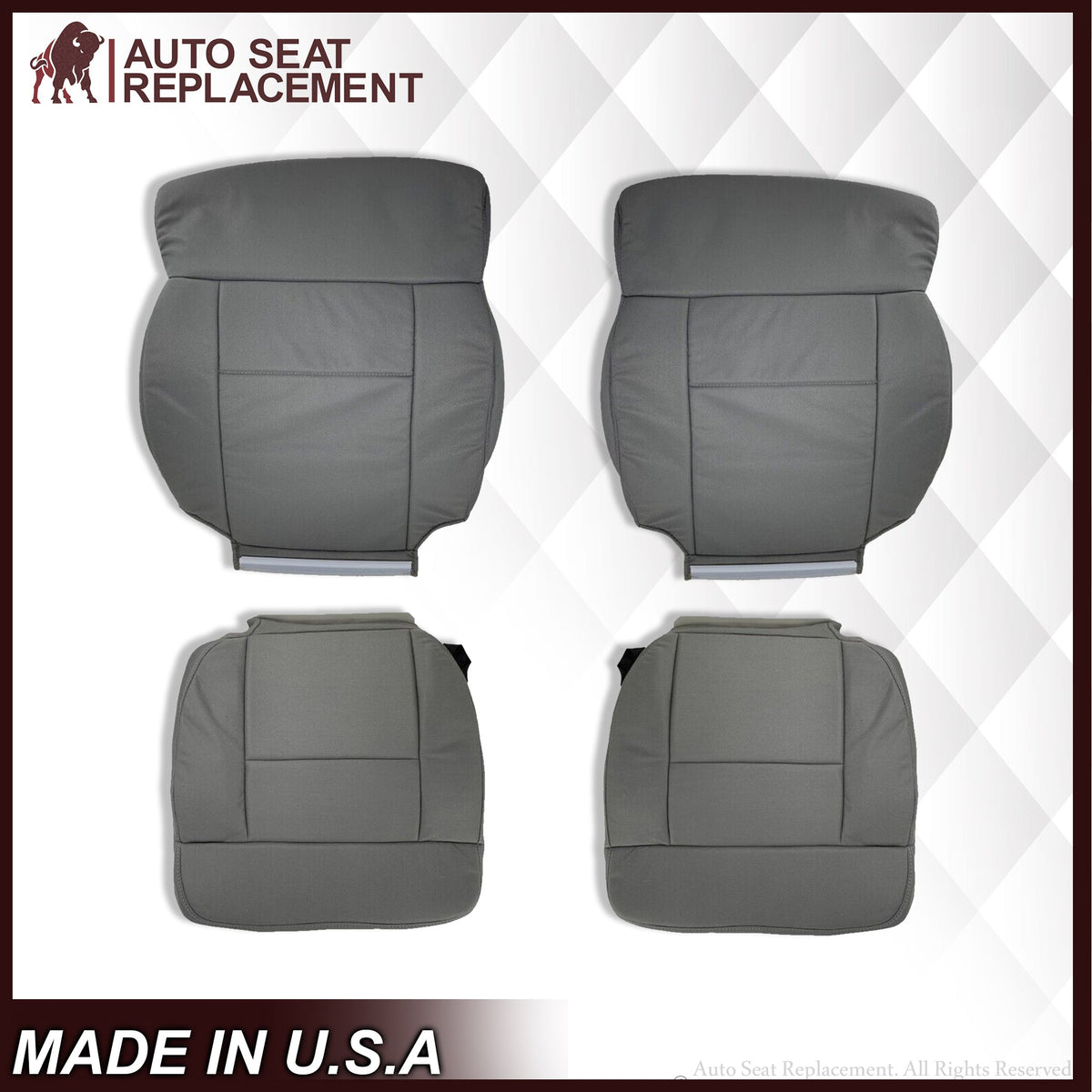 2004 2005 2006 2007 2008 Ford F150 XL Cloth Seat Covers in Medium Flint Gray