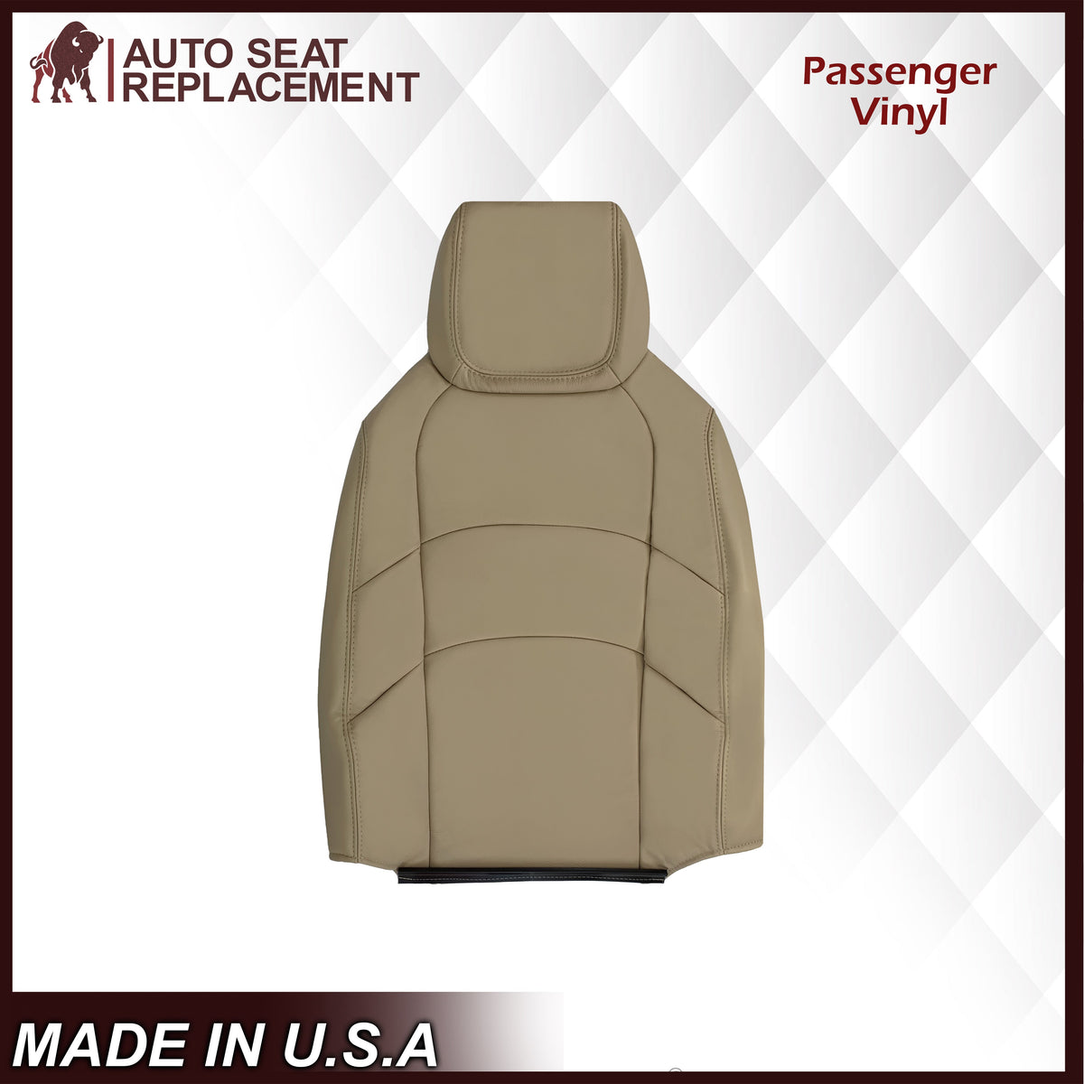 2009-2019 Ford E350 E450 E550 Econoline Van Synthetic Leather Replacement Seat Covers In Tan & Cushion Foam