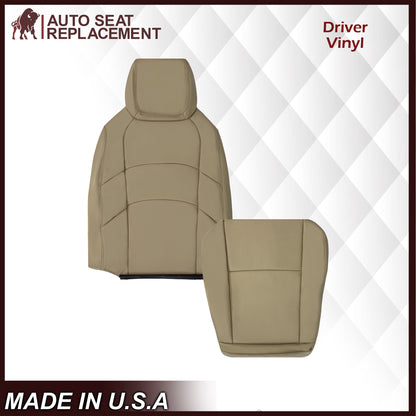2009-2019 Ford E350 E450 E550 Econoline Van Synthetic Leather Replacement Seat Covers In Tan & Cushion Foam