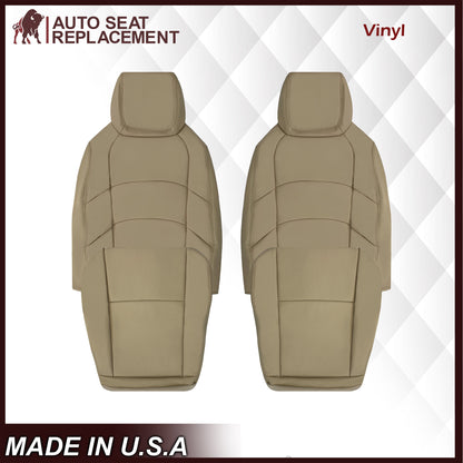 2009-2019 Ford E350 E450 E550 Econoline Van Synthetic Leather Replacement Seat Covers In Tan & Cushion Foam