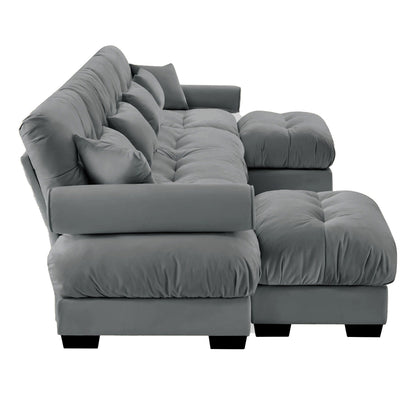 Super Comfort Oversized Modular Sectional Sofa With Movable Ottoman