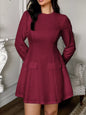 Cutout Back Long Sleeve Mini Dress