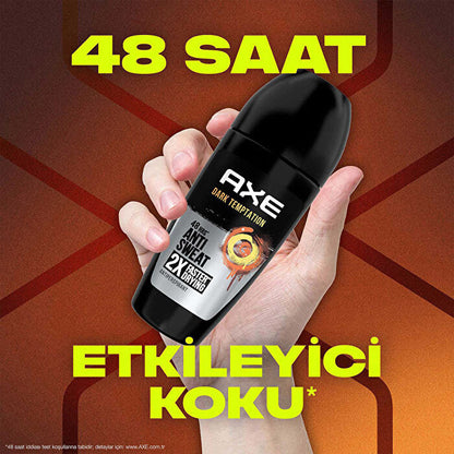 Axe Dark Temptation Roll On Deodorant 50ml - 48 Hour Chocolate Scent