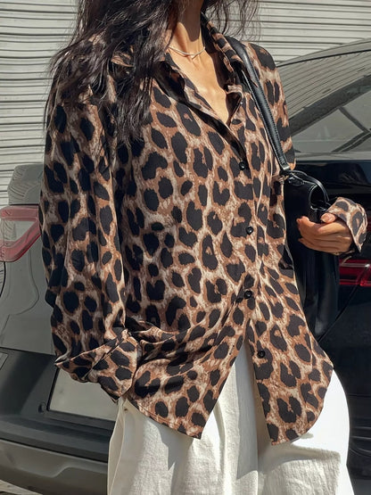 Leopard Print Button-Down Shirt