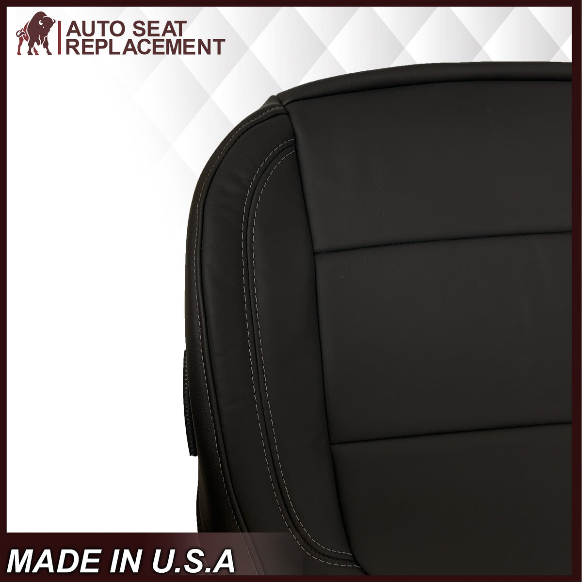 2019-2022 Chevy Silverado & GMC Sierra Non-Perforated Replacement Seat Cover in Black : Choose Your Side & Material