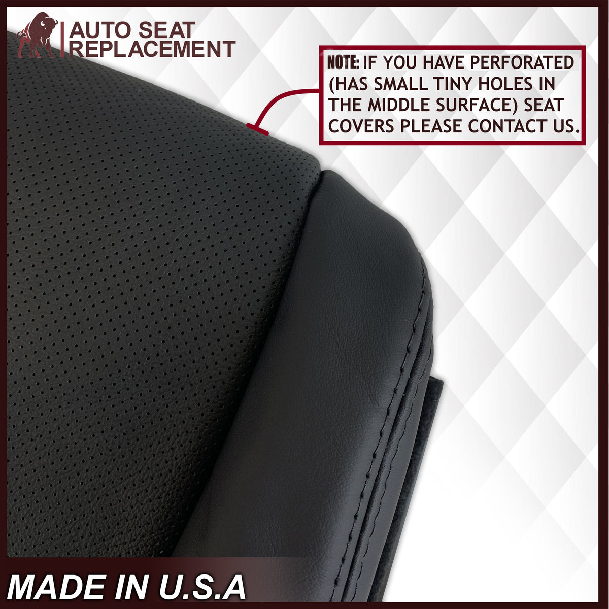 2019-2022 Chevy Silverado & GMC Sierra Non-Perforated Replacement Seat Cover in Black : Choose Your Side & Material