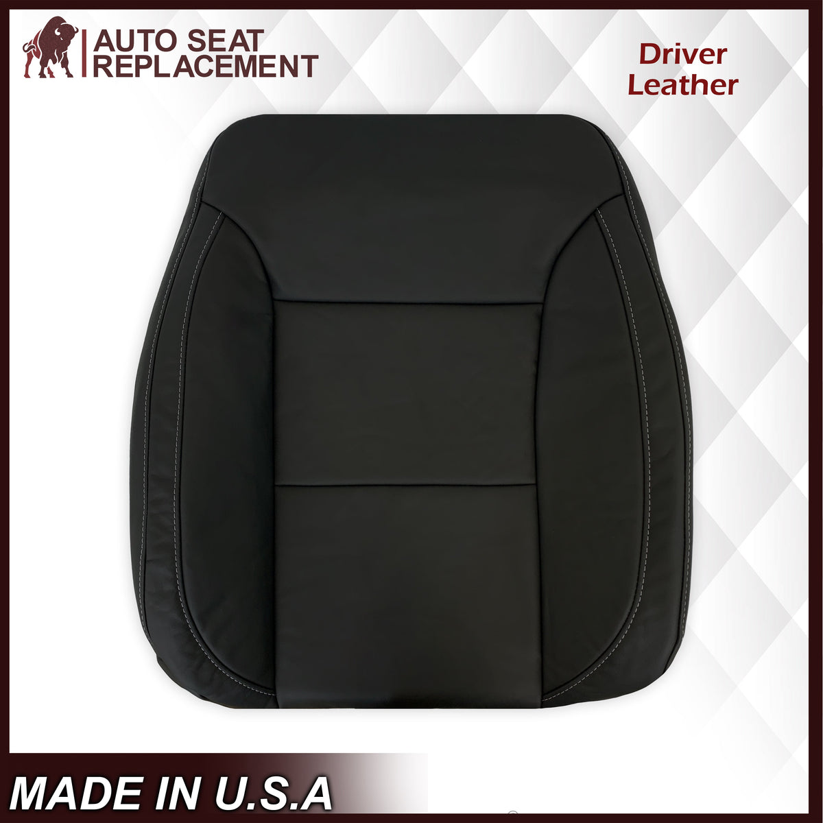 2019-2022 Chevy Silverado & GMC Sierra Non-Perforated Replacement Seat Cover in Black : Choose Your Side & Material